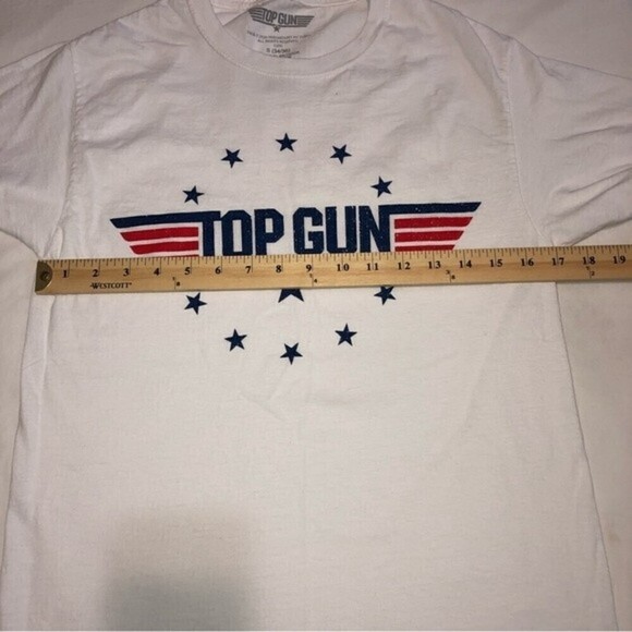 Top Gun White Tee T-Shirt Small Unisex - Picture 3 of 5